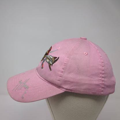 Guy Harvey Pirate Shark Strapback Hat Pink One Size Adjustable Outdoor