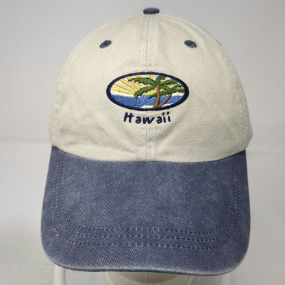 Ouray Hawaii Palm Tree Embroidered Baseball Cap Beige Blue One Size Hat Souvenir