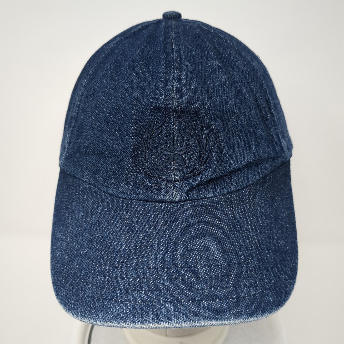 Unbranded Strapback Hat Blue One Size Adjustable Embroidered Logo Denim