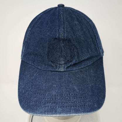 Unbranded Strapback Hat Blue One Size Adjustable Embroidered Logo Denim