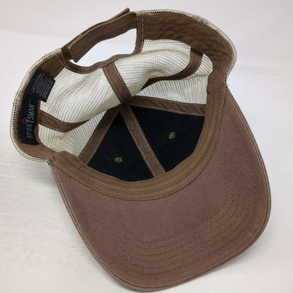 Sportsman Baseball Cap Brown One Size Block Island Rhode Island Hat Mesh Patch