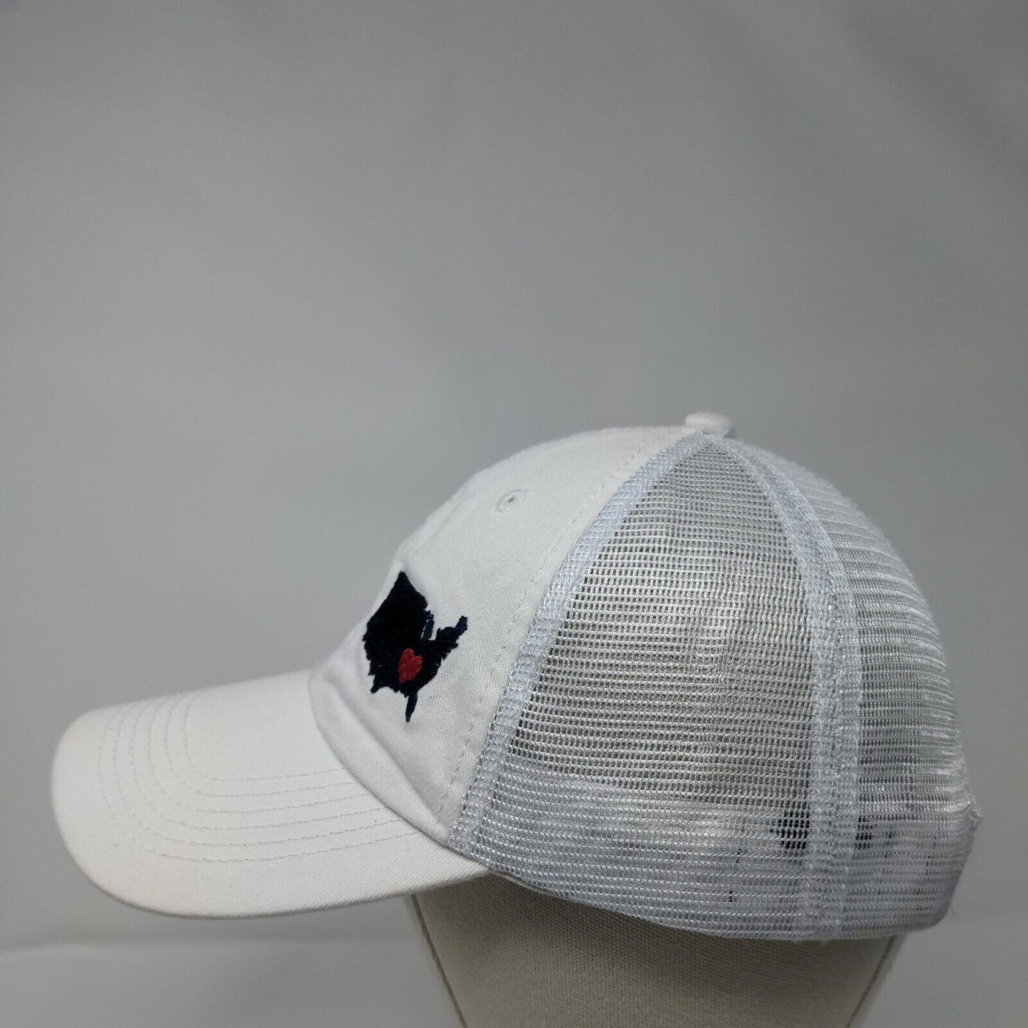 David And Young Snapback Mesh Back Trucker Hat White One Size Embroidered