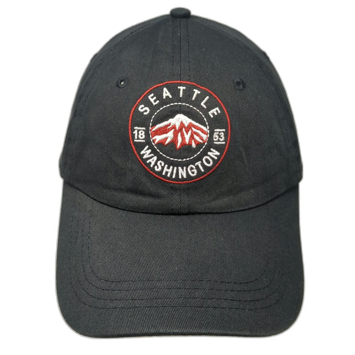 Prairie Mountain Seattle Washington Rainier Patch Baseball Cap Black OSFM Hat