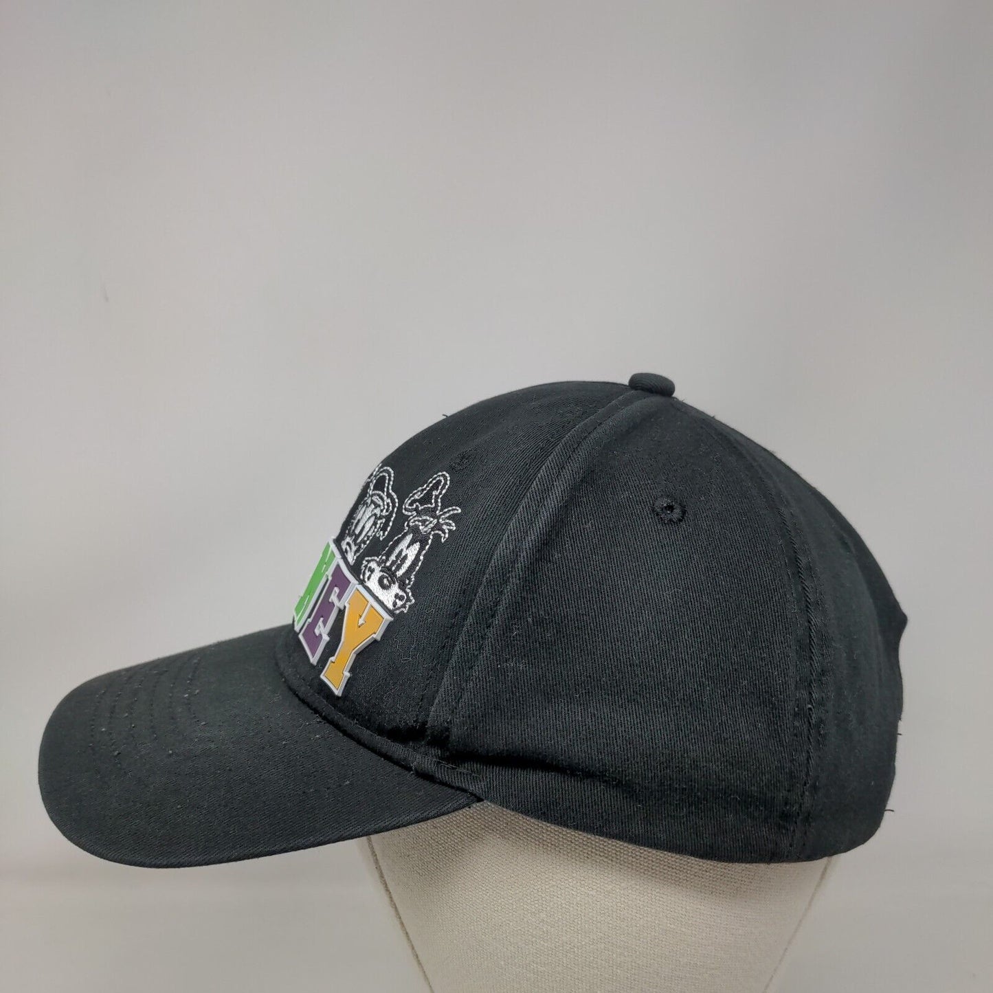 Disney Mickey And Friends Strapback Hat Black One Size Embroidered