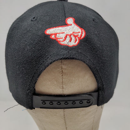 New League Men's Snapback Hat Black OSFA Embroidered Finger Guns Logo