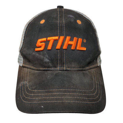 STIHL Snapback Trucker Hat Black One Size Adjustable Embroidered Mesh Back