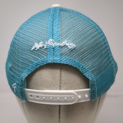 Gear White Blue Trucker Hat One Size Stanley Idaho Mountain Stripe Mesh Snapback