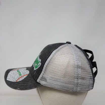 Ashton Warriors Strapback Mesh Back Ponytail Trucker Hat Gray One Size