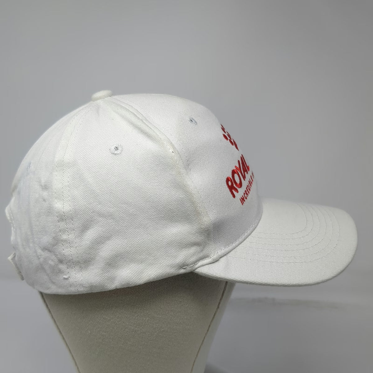 Royal Canin Baseball Cap White Red One Size Adjustable Embroidered Logo Hat