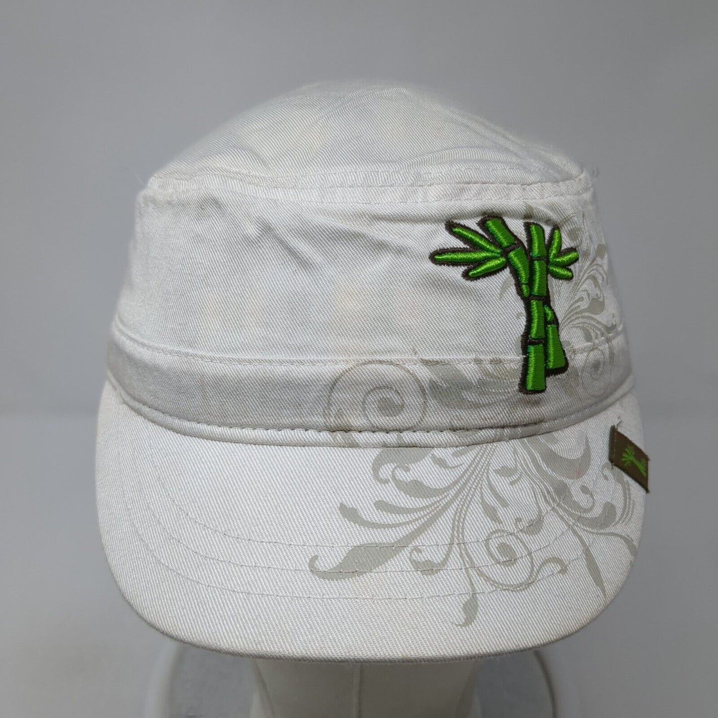 Cariloha Bamboo Slideback Army Hat White One Size Adjustable Pocket