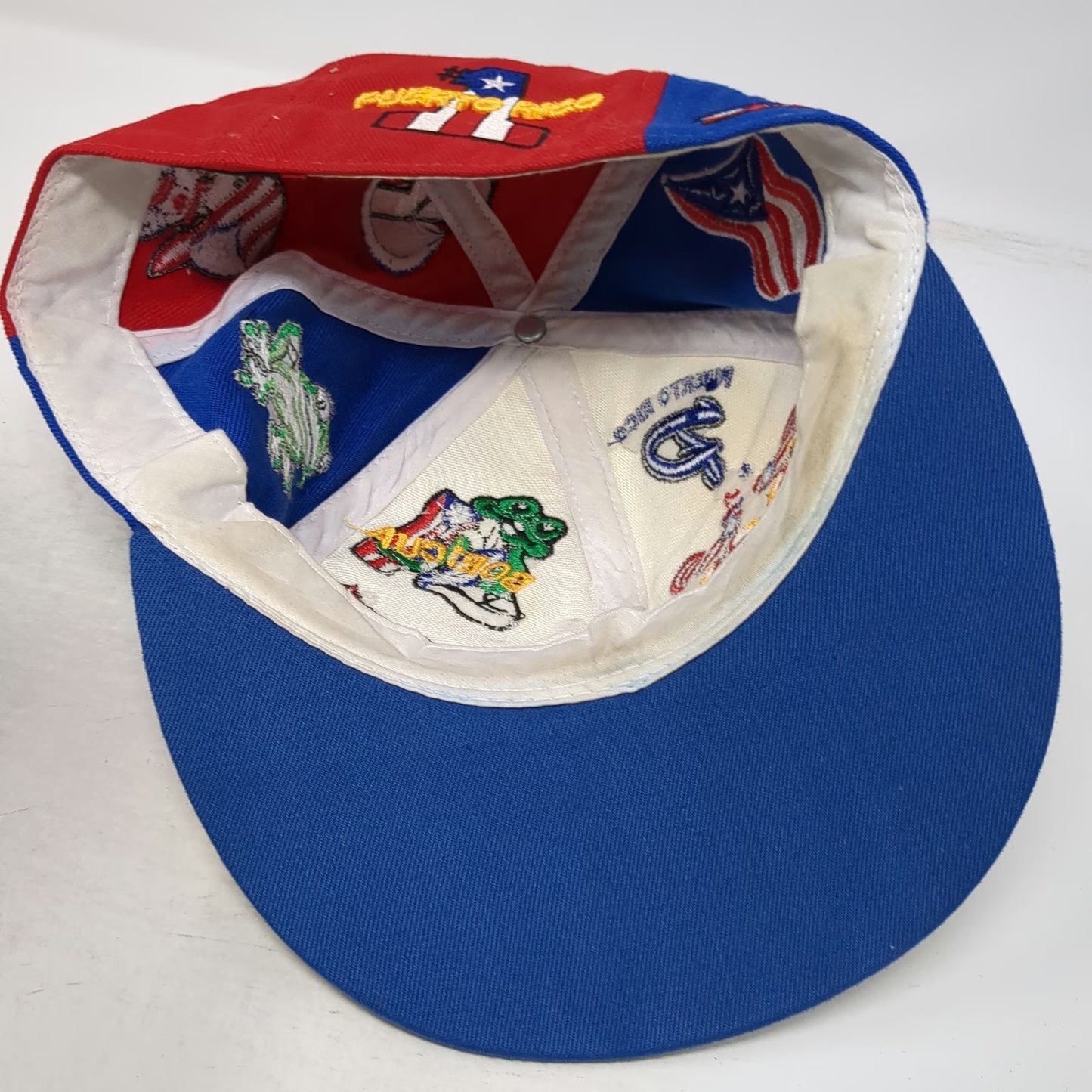 MSO Puerto Rico Baseball Cap White Blue Red S Embroidered Coqui Rooster Hat