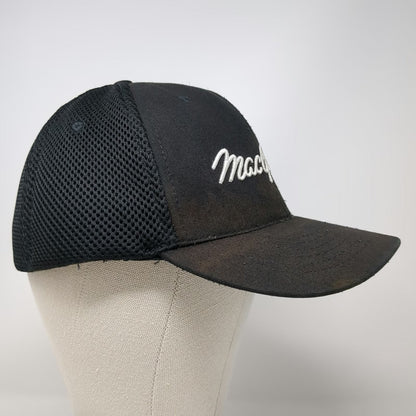 MacGregor Baseball Cap Black XL Fitted Mesh Stretch Fit VIP Golf Hat Performance