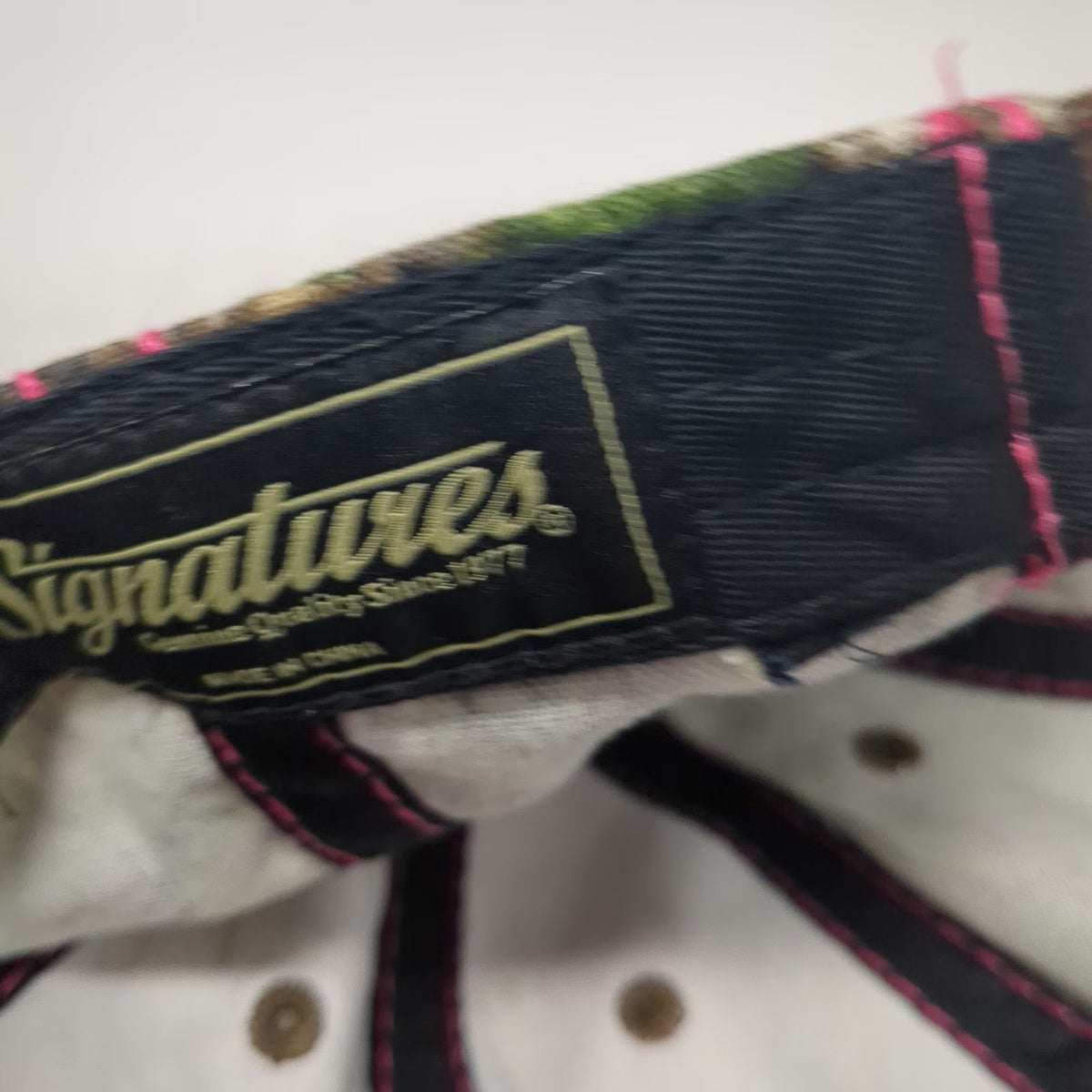 Signatures Baseball Cap Green Pink One Size Team Realtree Camo Distressed Hat