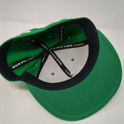 Dew Tour 210 Fitted Hat Green Size 6 7/8-7 1/4 Embroidered 6 Panel Flexfit