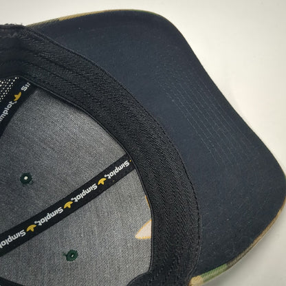 Simplot Baseball Cap Green M Camo Mesh Flexfit Yellow Logo Structured Hat