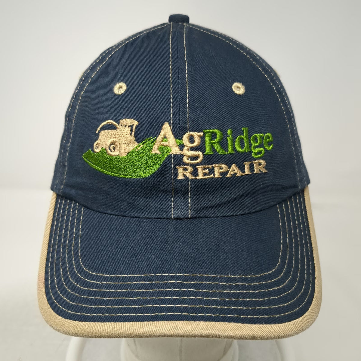 Port Authority Baseball Cap Blue One Size AgRidge Repair Farm Tractor Stitch Hat