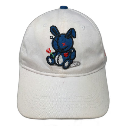 BKYS Baseball Cap White One Size Blue Underbrim Lucky Charm Embroidered Bear Hat