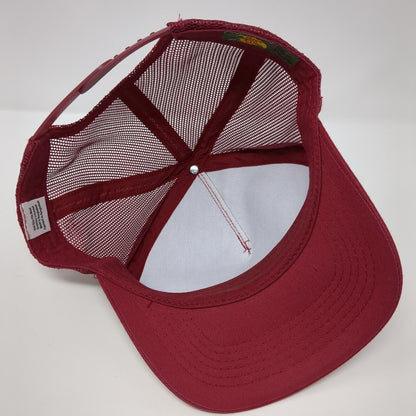 Bass Pro Shops Gone Fishing Snapback Trucker Hat Red OSFM Mesh Back