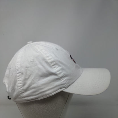 American Flag Bear Strapback Hat White Classic Cut Embroidered Ahead