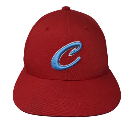 Letter C Catch Fitted Hat Red Youth 6 3/8-6 7/8 Embroidered Flexfit