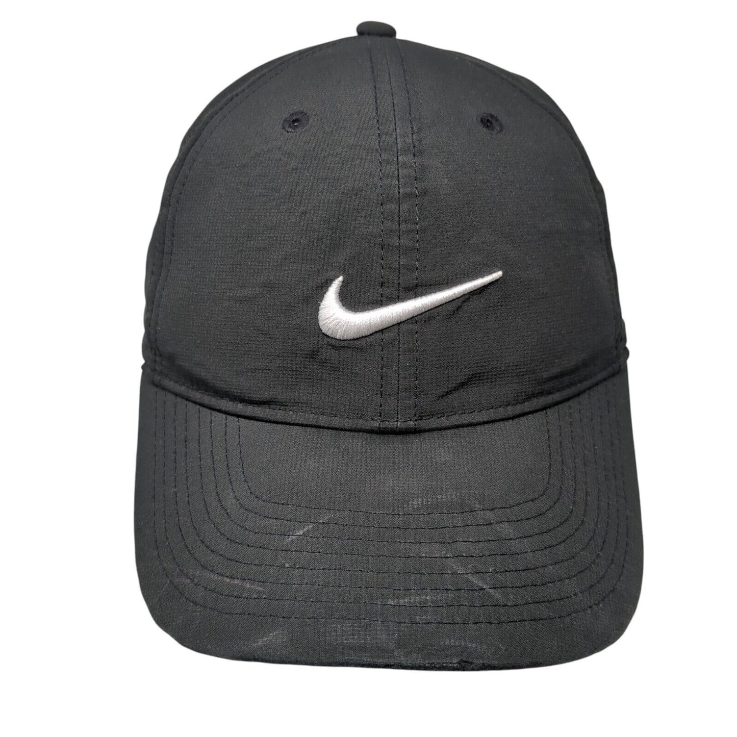 Nike Swoosh Strapback Hat Black OSFM Embroidered Logo Adjustable Solid
