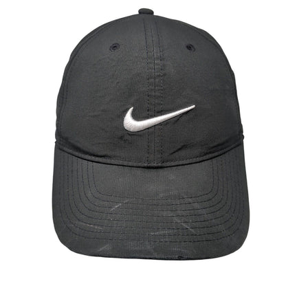 Nike Swoosh Strapback Hat Black OSFM Embroidered Logo Adjustable Solid