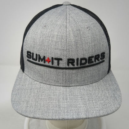 Trucker Hat Gray OSFM Mesh Back Summit Riders Red Plus Embroidered Adjustable