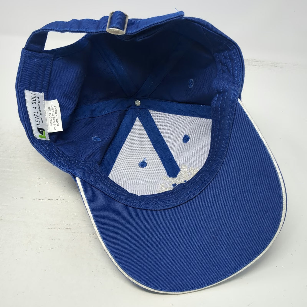 Level 4 Golf Gleneagles Scotland Logo Baseball Cap Blue One Size Slideback Hat