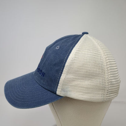 Sportman Trucker Hat Blue Beige One Size Aberondon Logo Snapback Mesh Adjustable