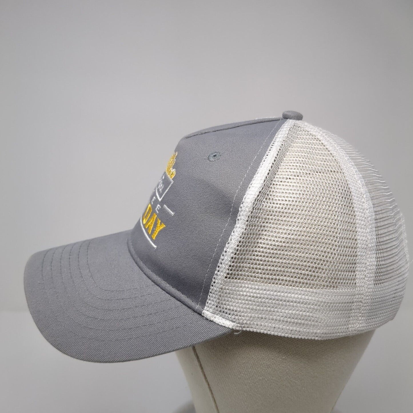 Simplot Free Fry Day Snapback Trucker Hat Gray OS Adjustable Mesh Quake City Cap