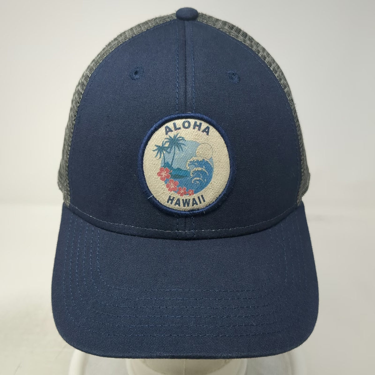 Legacy Trucker Hat Blue One Size Aloha Hawaii Patch Mesh Back Snapback Cap