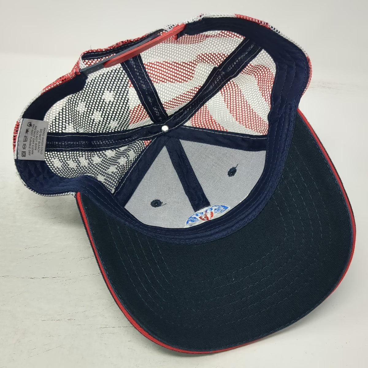 Farmers Insurance Trucker Hat Blue One Size American Flag Est 1928 Mesh Snapback