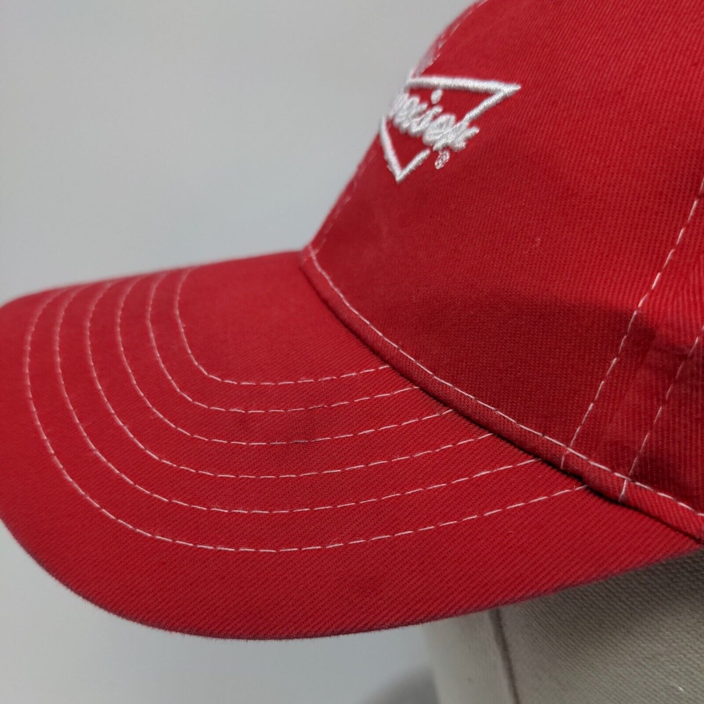 Budweiser Strapback Hat Red One Size Adjustable Embroidered 6 Panel