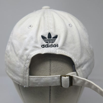 Adidas Baseball Cap White One Size Trefoil Logo Embroidered Slideback Strap Hat