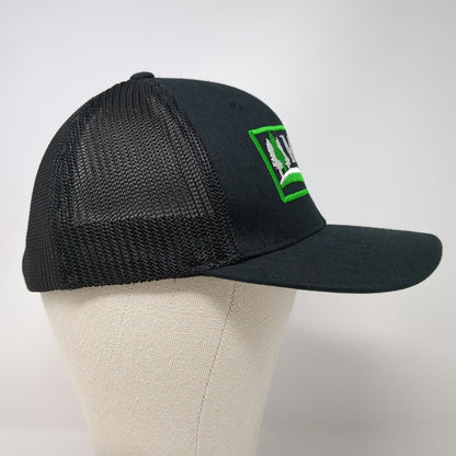 Flexfit Baseball Cap Black One Size Miller Beer Logo Trucker Mesh Stretch Hat