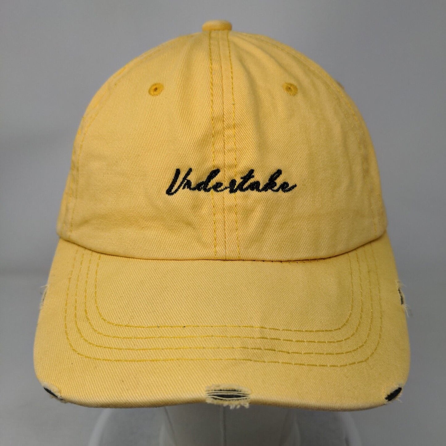 Undertake NY New York Slideback Hat Yellow One Size Embroidered Distressed