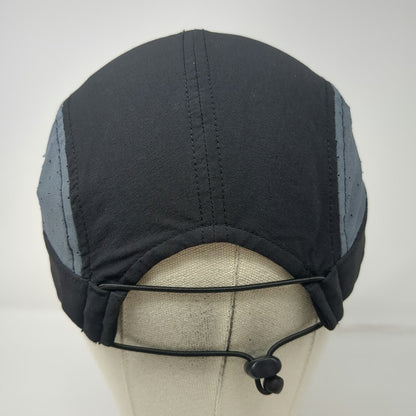 Columbia 5 Panel Black Hat One Size Gray Mesh Side Panels Bungee Slideback