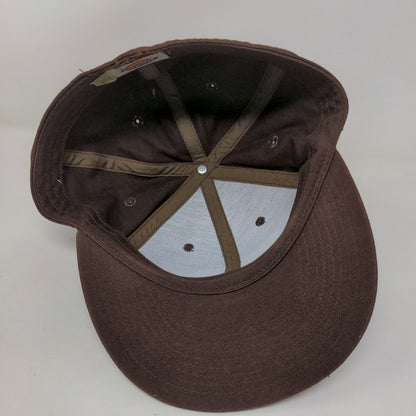 Dickies Work Clothes Patch Fitted Hat Brown Medium Solid 6 Panel