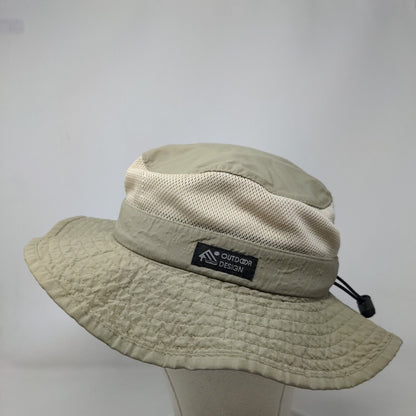 Outdoor Design Fisherman Bucket Hat Tan Medium Adjustable Drawstring Mesh DPC