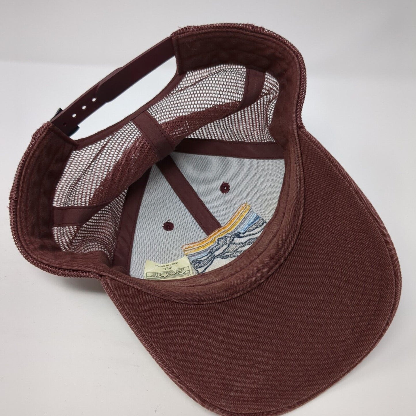 Patagonia Fitz Roy Mountain Snapback Trucker Hat Red One Size Mesh Back