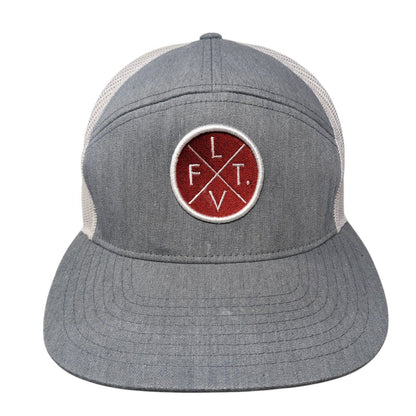 FLTV Snapback 5 Panel Hat Gray One Size Mesh Back Adjustable Colorblock