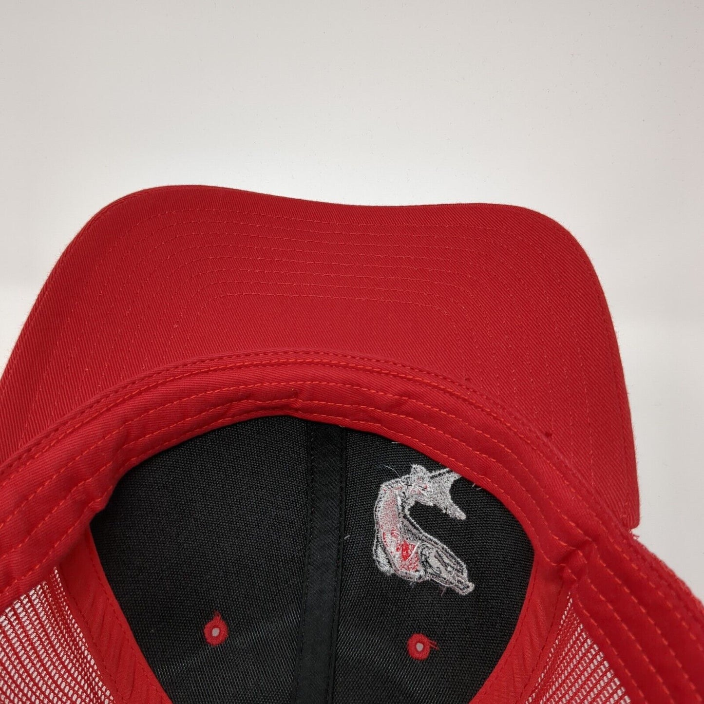 Sockeye Brewing Snapback Trucker Hat Red OS Adjustable Mesh Back Richardson