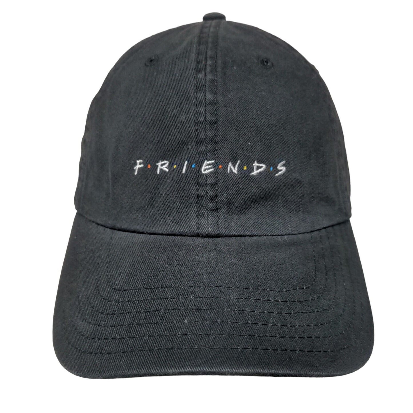 Friends Slideback Hat Black OSFM Embroidered Adjustable 6 Panel