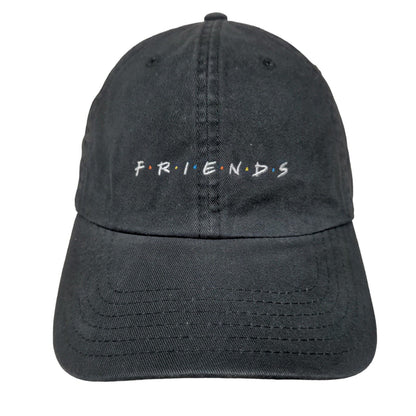 Friends Slideback Hat Black OSFM Embroidered Adjustable 6 Panel
