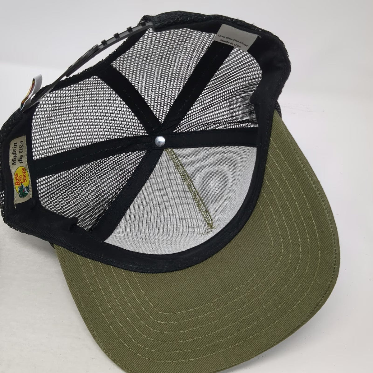 Bass Pro Shops Trucker Hat Green One Size Snapback American Patriot Eagle Rope