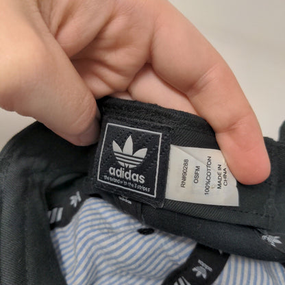 Adidas Slideback Hat Black OSFM Embroidered Trefoil Adjustable 6 Panel