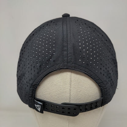 Chillmeister Snapback Hat Black OSFM Adjustable Breathable 6 Panel Nylon