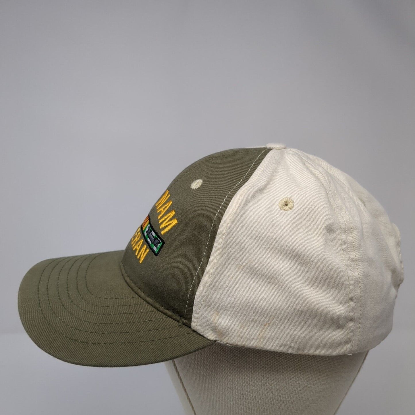Vietnam Veteran Strapback Hat Brown One Size Colorblock Adjustable