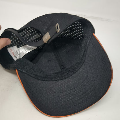 Chef Works Baseball Cap Black One Size Mesh Slideback Orange Trim Uniform Hat