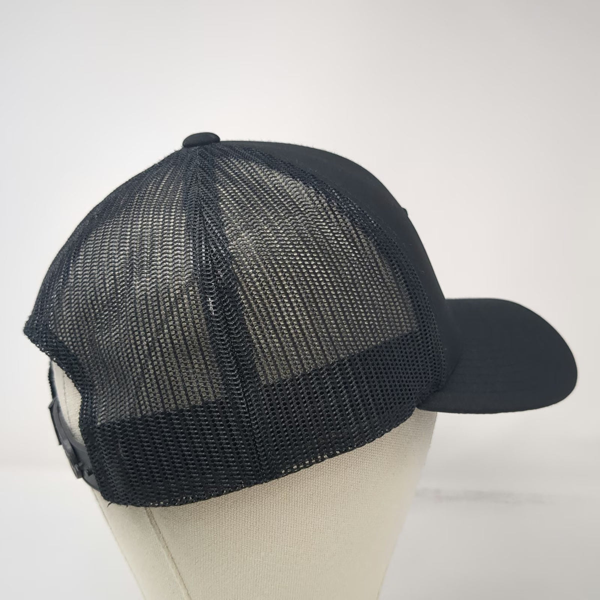Hurley Trucker Hat Black One Size Mesh Back Snapback Tonal Logo Structured
